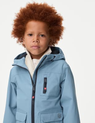 

Boys M&S Collection Stormwear™ Hooded Jacket (2-8 Yrs) - Blue, Blue