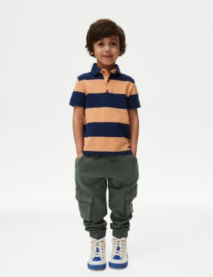 

Boys M&S Collection Cotton Rich Cargo Trousers (2-8 Yrs) - Green, Green