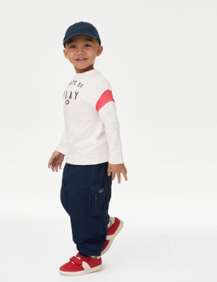 

Boys M&S Collection Pure Cotton Parachute Trousers (2-8 Yrs) - Navy, Navy