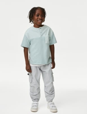 

Boys M&S Collection Relaxed Parachute Trousers (2-8 Yrs) - Light Blue, Light Blue