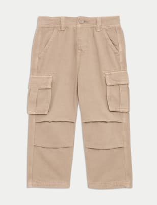 

M&S Collection Pantalones cargo de pata ancha 100 % algodón (2-16 años) - Neutral, Neutral