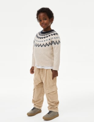 

Boys M&S Collection Pure Cotton Chunky Cord Cargo Trousers (2-8 Yrs) - Neutral, Neutral