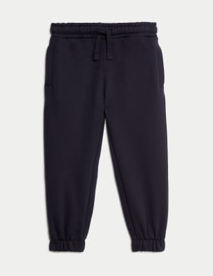 M&S Collection Boys Cotton Rich Draw Cord Joggers (3 Mths - 7 Yrs) - 4-5 Y - Black Mix, Navy,Black M