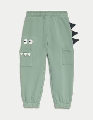 

Boys M&S Collection Cotton Rich Monster Spike Joggers (2-8 Yrs) - Green, Green
