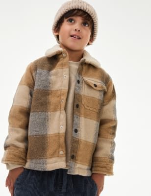 

Boys M&S Collection Checked Shacket (2-16 Yrs) - Brown Mix, Brown Mix