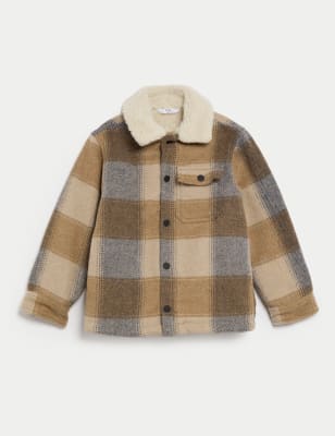 

Boys M&S Collection Checked Shacket (2-16 Yrs) - Brown Mix, Brown Mix