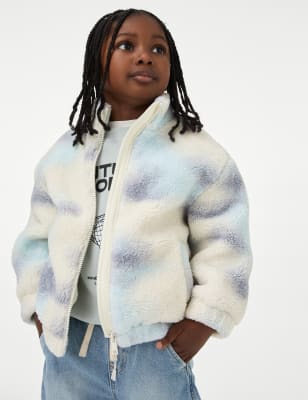 

Boys,Unisex,Girls M&S Collection Borg Printed Jacket (2-8 Yrs) - Blue Mix, Blue Mix