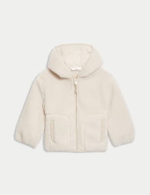 

Boys M&S Collection Fleece Zip Through Hooded Top (2-8 Yrs) - Cream, Cream