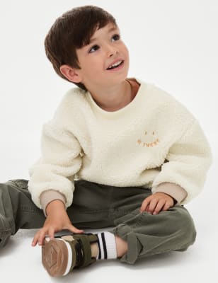 

M&S Collection Sweatshirt aus Teddy-Fleece (2-8 J.) - Cream, Cream