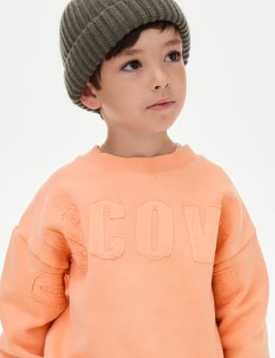 

Boys M&S Collection Pure Cotton Discover Slogan Sweatshirt (2-8 Yrs) - Coral, Coral