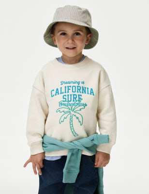 

Boys,Unisex,Girls M&S Collection Cotton Rich California Sweatshirt (2-8 Yrs) - Cream, Cream