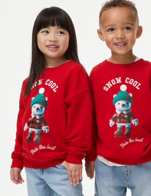 

Boys M&S Collection Cotton Rich Snow Cool Festive Sweatshirt (2-8 Yrs) - Red, Red