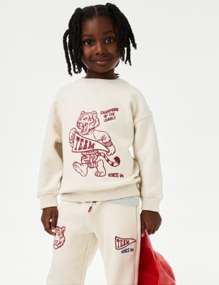 

Boys M&S Collection Cotton Rich Tiger Sweatshirt (2-8 Yrs) - Oatmeal, Oatmeal