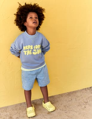 

Boys M&S Collection Cotton Rich Sun Slogan Sweatshirt (2-8 Yrs) - Blue, Blue