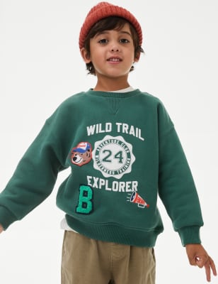 

Boys M&S Collection Cotton Rich Wild Trail Sweatshirt (1-8 Yrs) - Green, Green