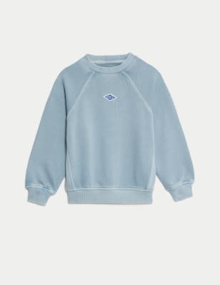

M&S Collection Sudadera 100% algodón con texto (2-8 años) - Blue, Blue