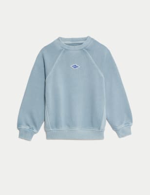 

Boys M&S Collection Pure Cotton Slogan Sweatshirt (2-8 Yrs) - Blue, Blue