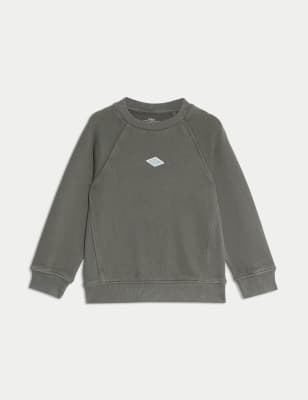 

Boys M&S Collection Pure Cotton Slogan Sweatshirt (2-8 Yrs) - Charcoal, Charcoal