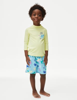 

Boys,Unisex,Girls M&S Collection 2pc Beach Print Swim Set (2-8 Yrs) - Yellow Mix, Yellow Mix