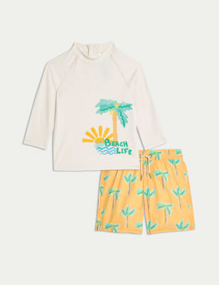 

Boys M&S Collection 2pc Palm Print Swim Set (2-8 Yrs) - Yellow Mix, Yellow Mix