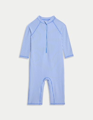 

Boys,Unisex,Girls M&S Collection Striped All In One (2-8 Yrs) - Blue Mix, Blue Mix