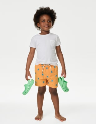 

Boys M&S Collection Embroidered Swim Shorts (2-8 Yrs) - Orange, Orange