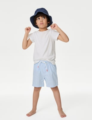 

M&S Collection Schwimmshorts mit hohem Baumwollanteil und Streifenmuster (2-8 Jahre) - Blue, Blue