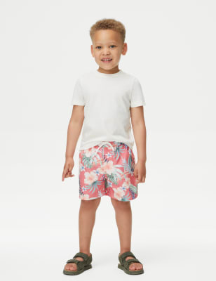 

M&S Collection Badeshorts mit Hibiskusmuster (2-8 J.) - Pink Mix, Pink Mix