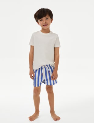 

Boys M&S Collection Stripe Swim Shorts (2-8 Yrs) - Blue Mix, Blue Mix