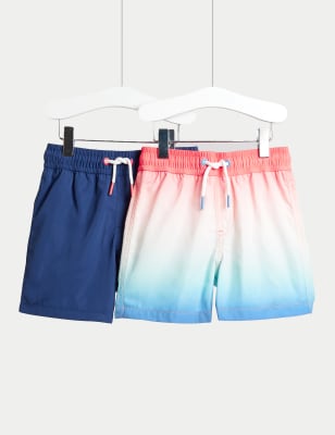 

Boys M&S Collection 2pk Ombre Swim Shorts (2-8 Yrs) - Blue Mix, Blue Mix