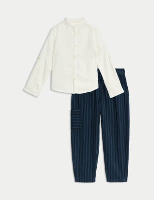 

Boys M&S Collection 2pc Pure Cotton Top & Bottom Outfit (2-8 Yrs) - White Mix, White Mix