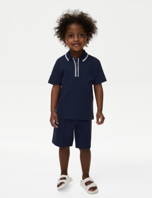 

M&S Collection Conjunto de pantalón corto y polo (2-8 años) - Navy, Navy