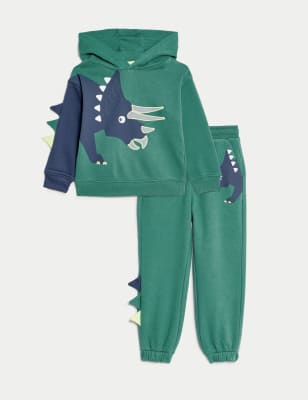 

Boys M&S Collection 2pc Cotton Rich Dinosaur Outfit (2-8 Yrs) - Green Mix, Green Mix