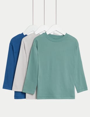 

M&S Collection Pack de 3 tops 100% algodón lisos (2-8 años) - Green Mix, Green Mix