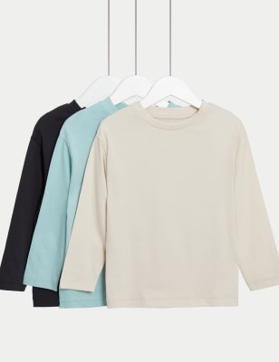 

Boys M&S Collection 3pk Pure Cotton Plain Tops (2-8 Yrs) - Neutral, Neutral