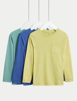 

Boys M&S Collection 3pk Pure Cotton Plain Tops (2-8 Yrs) - Multi, Multi