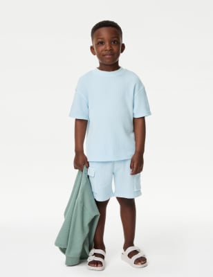 

Boys M&S Collection Pure Cotton Top & Bottom Outfit (2-8 Yrs) - Light Blue, Light Blue