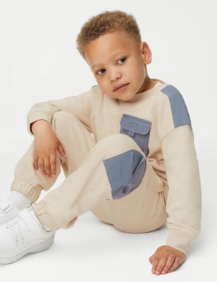 

M&S Collection 2-teiliges Outfit aus reiner Baumwolle mit Oberteil und Hose (2-8 Jahre) - Cream, Cream