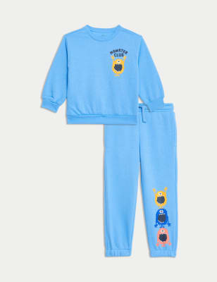 

Boys M&S Collection 2pc Cotton Rich Monster Top & Bottom Outfit (2-8 Yrs) - Light Blue, Light Blue