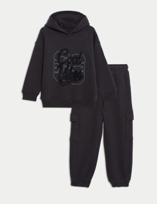 

Boys M&S Collection Cotton Rich Cool Vibes Hoodie and Joggers (2-8 Yrs) - Carbon, Carbon