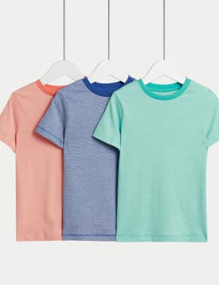 

Boys M&S Collection 3pk Pure Cotton Striped T-Shirts (2-8 Yrs) - Multi, Multi