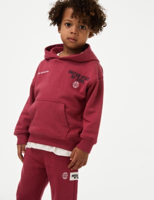 

Boys M&S Collection 2pc Cotton Rich Graphic Hoodie Outfit (2-8 Yrs) - Red, Red