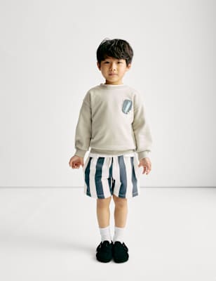 

Boys M&S Collection 2pc Cotton Rich Sweatshirt and Shorts Set (1-8 Yrs), Green Mix