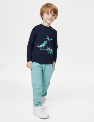 

Boys,Unisex,Girls M&S Collection Cotton Rich Joggers (2-8 Yrs) - Aqua, Aqua