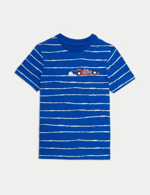 

Boys M&S Collection Pure Cotton Striped Car T-Shirt (2-8 Yrs) - Cobalt, Cobalt