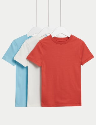 

M&S Collection Pack de 3 camisetas 100% algodón lisas (2-8 años) - Red Mix, Red Mix