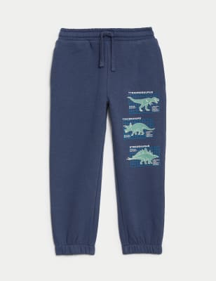 

Boys M&S Collection Cotton Rich Dinosaur Joggers (2-8 Yrs) - Air Force Blue, Air Force Blue