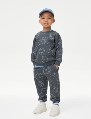 

Boys M&S Collection Cotton Rich Doodle Print Joggers (2-8 Yrs) - Charcoal, Charcoal