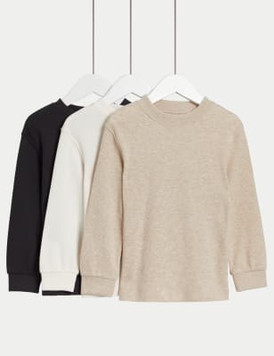 

M&S Collection 3er-Pack Oberteile aus reiner Baumwolle mit Waffelmuster (2-8 J.) - Multi/Neutral, Multi/Neutral