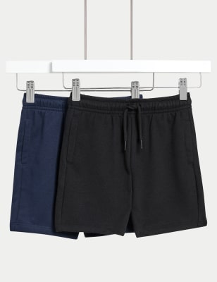 

Boys M&S Collection 2pk Cotton Rich Shorts (2-8 Yrs), Black Mix